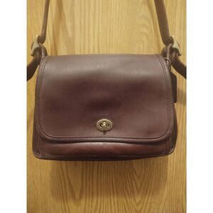 Vintage Coach #9061 Rambler Legacy Mahogany Brown Crossbody Shoulder Bag Purse